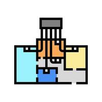 gezoneerd verwarming koelsystemen kleur pictogram vectorillustratie vector