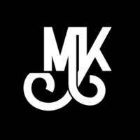 mk brief logo ontwerp. beginletters mk logo icoon. abstracte letter mk minimale logo ontwerpsjabloon. mk brief ontwerp vector met zwarte kleuren. mk-logo