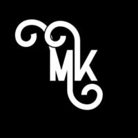 mk brief logo ontwerp. beginletters mk logo icoon. abstracte letter mk minimale logo ontwerpsjabloon. mk brief ontwerp vector met zwarte kleuren. mk-logo