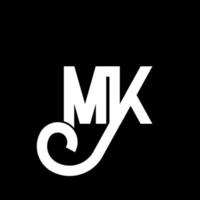 mk brief logo ontwerp. beginletters mk logo icoon. abstracte letter mk minimale logo ontwerpsjabloon. mk brief ontwerp vector met zwarte kleuren. mk-logo