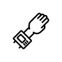 hand met elektrische display tonometer pictogram vector overzicht illustratie