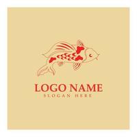 koi vissen logo pictogram illustratie vector ontwerpsjabloon