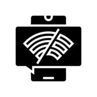 wifi verbroken mobiele telefoon glyph pictogram vectorillustratie vector