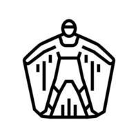wingsuit extreem actieve sportman lijn pictogram vectorillustratie vector
