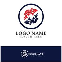 koi vissen logo pictogram illustratie vector ontwerpsjabloon