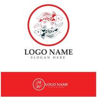 koi vissen logo pictogram illustratie vector ontwerpsjabloon