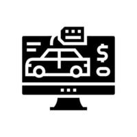 auto winkel afdeling glyph pictogram vectorillustratie vector