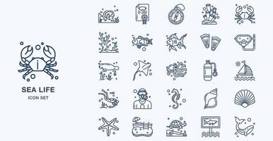 zeeleven overzicht icon set vector