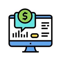 financiële website computerscherm kleur pictogram vectorillustratie vector