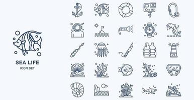 zeeleven overzicht icon set vector