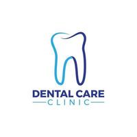 blauwe moderne lijn tandheelkundige zorg kliniek logo vector