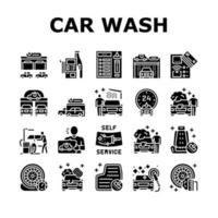 self service car wash collectie iconen set vector
