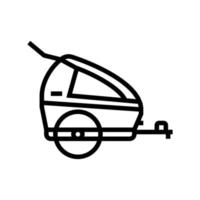 aanhangwagen kind voor fiets lijn pictogram vectorillustratie vector