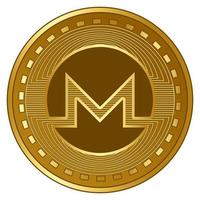 gouden futuristische monero cryptocurrency munt vectorillustratie vector