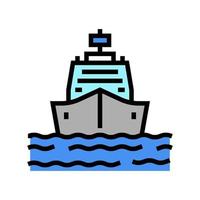 schip dat in havenkleur pictogram vectorillustratie binnenkomt vector