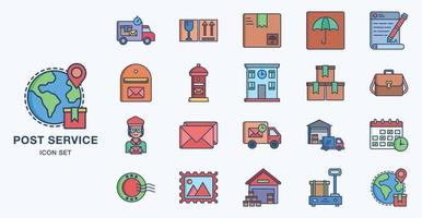 postdienst icon set vector