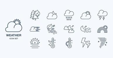 weersvoorspelling overzicht icon set vector