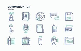communicatie en technologie icon set vector