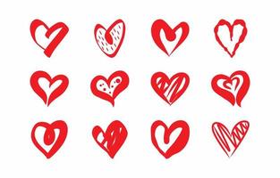 liefde doodle handgetekende icoon collectie vector