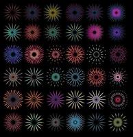kleurrijk levendig gradiënt vuurwerk symbool logo illustratie decoratief vector sjabloon mega bundel set