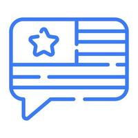 bericht, chat icoon, vector design usa onafhankelijkheidsdag icoon.