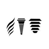 abstrack symbool pictogram logo implantaat tanden sjabloon bundel set vector