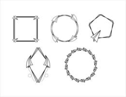 papier vliegtuig set frame illustraties vector