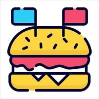 hamburger, voedsel icoon, vector design usa onafhankelijkheidsdag icoon.