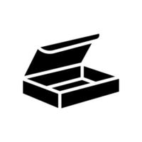 het leveren van pakket box glyph pictogram vectorillustratie vector