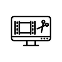 knippen video pictogram vector overzicht illustratie