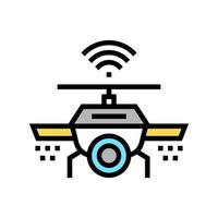 drone met wifi en camera kleur pictogram vectorillustratie vector