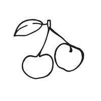 doodle stijl voorraad vectorillustratie. tuinbes kers. eenvoudige handtekening vector