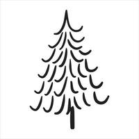 vector tekening in de stijl van doodle. kerstboom. eenvoudige tekening van een abstracte kerstboom.