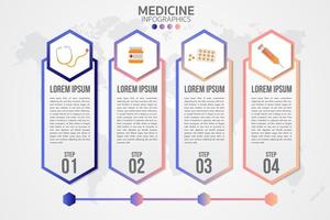 geneeskunde vier stappen infographic vector