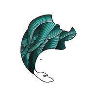 vectorillustratie. logo, gestileerde tekening, zwangere vrouw. zwangerschap, moederschap, borstvoeding. zwangere vrouw op de achtergrond van de zee, blauwe golven. esoterisch symbool vector