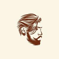 baard man logo ontwerp vectorillustratie vector