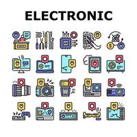 elektronische reparatie collectie iconen set vector
