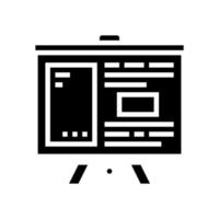 presentatie bord glyph pictogram vectorillustratie vector