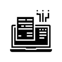 internet financiën rapport glyph pictogram vectorillustratie vector