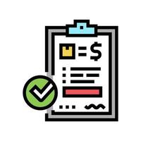 evaluatie en contract kleur pictogram vectorillustratie vector