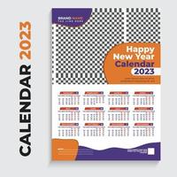 wandkalender 2023 ontwerpsjabloon oranje gratis download vector