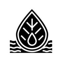 kwaliteit van afvalwater en omringende water glyph pictogram vectorillustratie vector