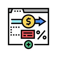 commissie geld kleur pictogram vectorillustratie vector