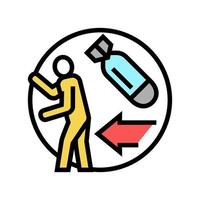 ontsnapping uit oorlog vluchteling kleur pictogram vectorillustratie vector