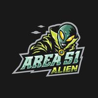 area 51 alien basis logo afbeelding vector