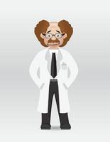 cartoon professor staande voorkant geïsoleerd vector