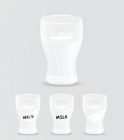 illustratie van wit glas melk geïsoleerd vector