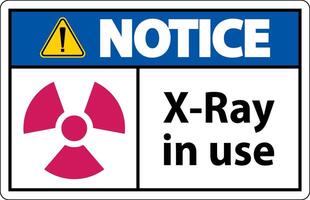 kennisgeving teken x-ray in gebruik op witte achtergrond vector