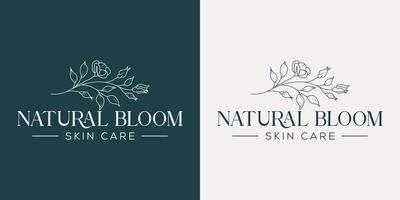 botanische bloemen element hand getekende logo met wilde bloemen en bladeren. logo voor spa en schoonheidssalon, boetiek, biologische winkel, bruiloft, floral designer, interieur, fotografie, cosmetica. vector