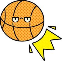 cartoon basketbal in stripboekstijl vector